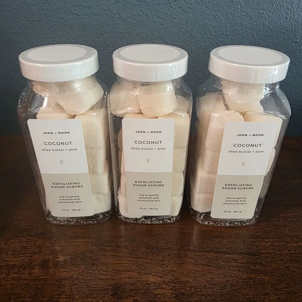 JOON X MOON Sugar Scrub Coconut Shea Butter Exfoliating Body Scrub 10 oz NIP 3PK